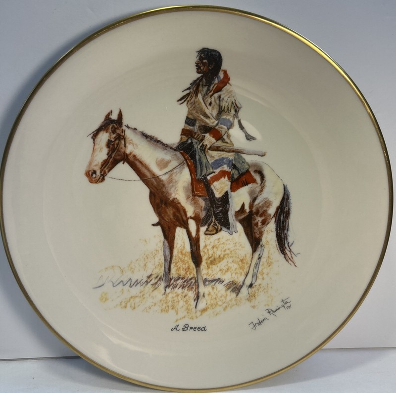 Frederic Remingtons “ A Breed “ Collectors Plate Gorham China USA, Retired 10.5”