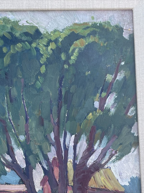 ANTIQUE PAINTING LANDSCAPE LISTED AMERICAN IMPRESSIONIST Kelly 1920’s Signed gallery