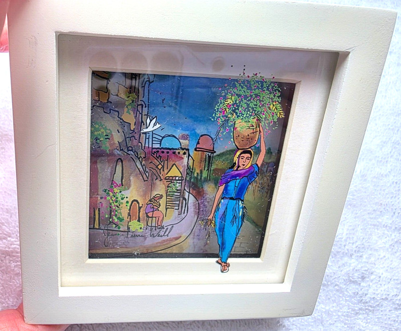 JEAN PIERRE WEILL Small Framed 3D Painting on Glass Signed Layered Effect gallery