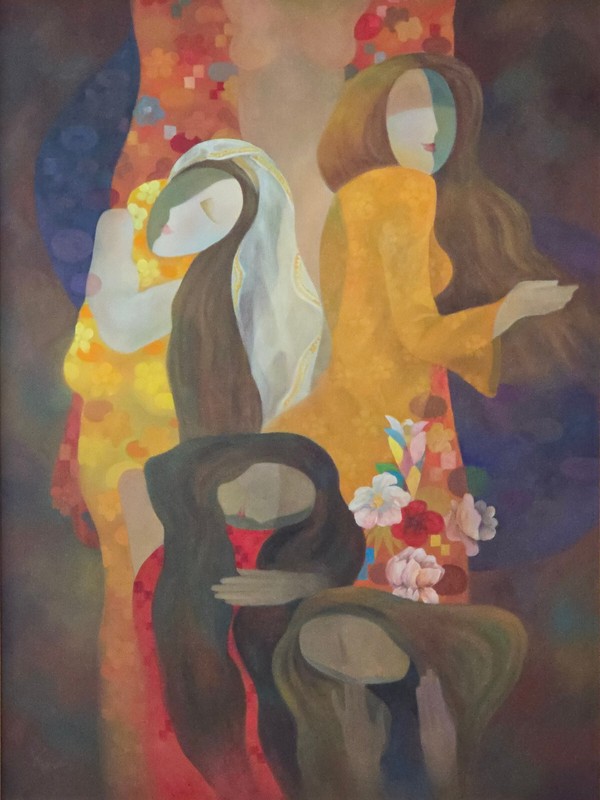 HUGE SIZE ARBE ARA BERBERYAN ORIGINAL OIL PAINTING " FLOWER BEAUTIES" ~ 36"x48" gallery