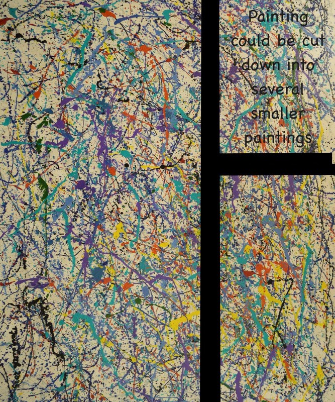 Jackson Pollock Style Giant Canvas Painting 84”X62” (7 Foot) Abstract Modern XL gallery