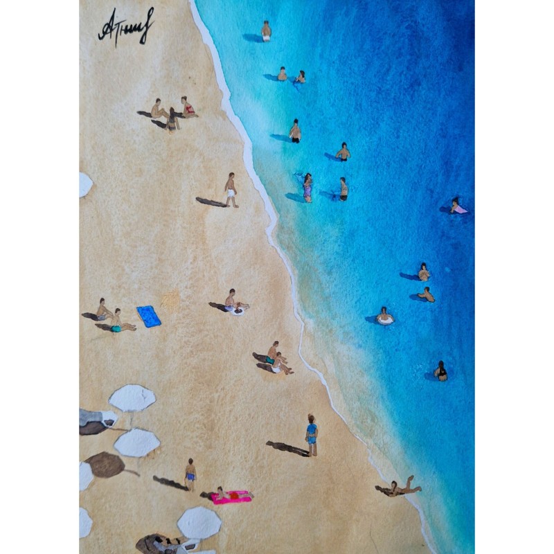 Beach Painting Seascape Painting Original Art Watercolor Painting