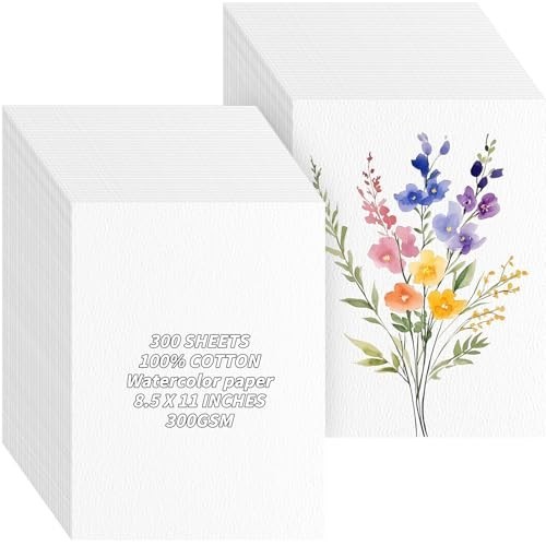 300 Sheets Watercolor Paper 140LB 300GSM - 8.5x11" Art & Craft Paper for Paintin gallery