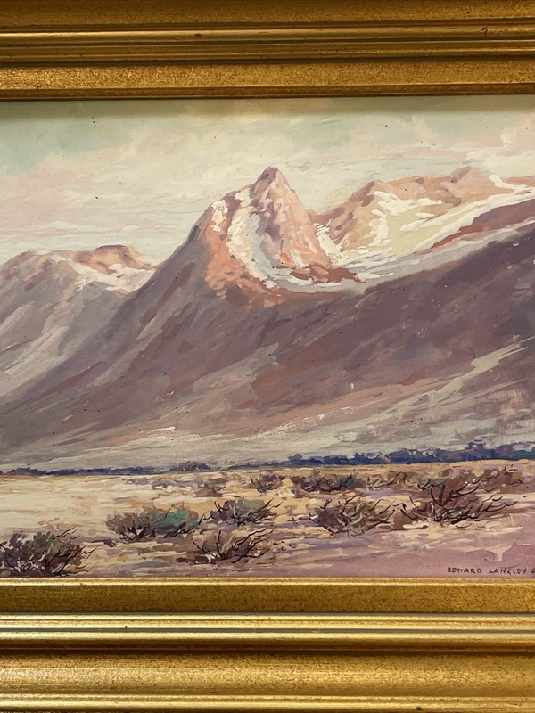 ANTIQUE AMERICAN REGIONALISM CALIFORNIA LANDSCAPE Listed Famous Edward Langley gallery