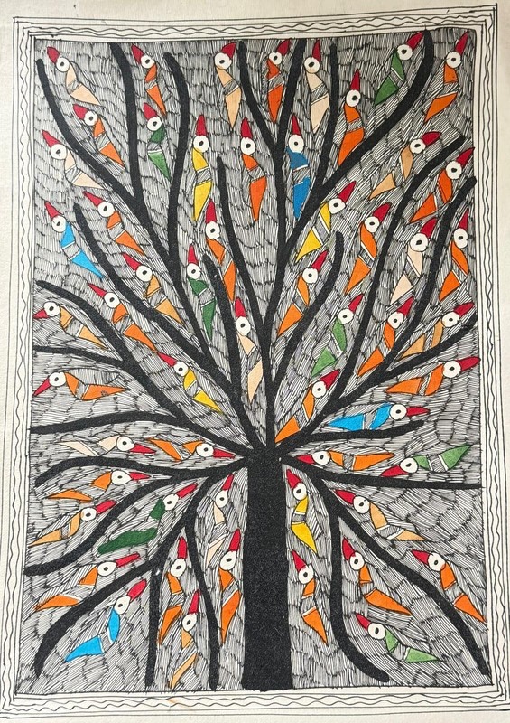 Hand Crafted Motif Painting on water color paper for framing 15 X 11»