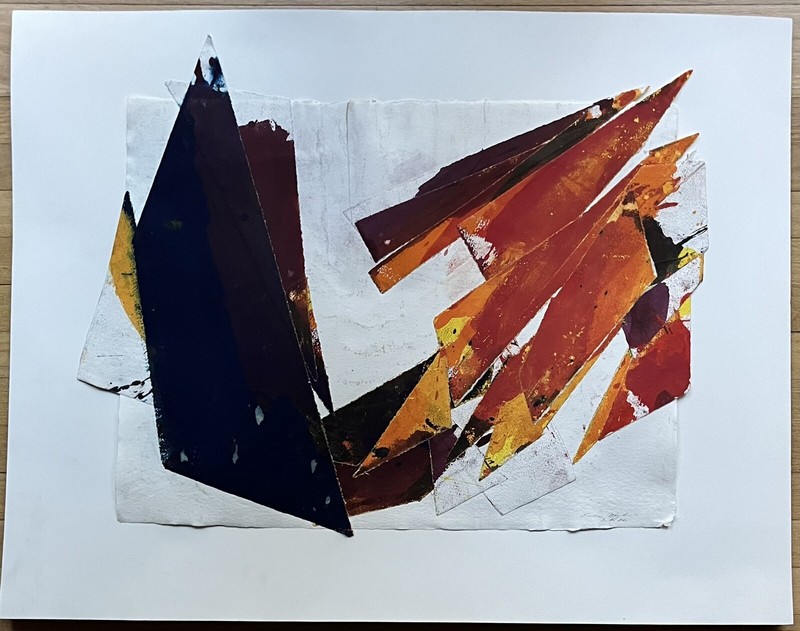SANDRO MARTINI Italian Moderniat Artist Original Signed Abstract Painting 1986