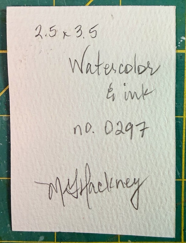 ACEO Painting by M. Hackney Floral Watercolor & Ink, Signed, 2.5x3.5", 2026 gallery