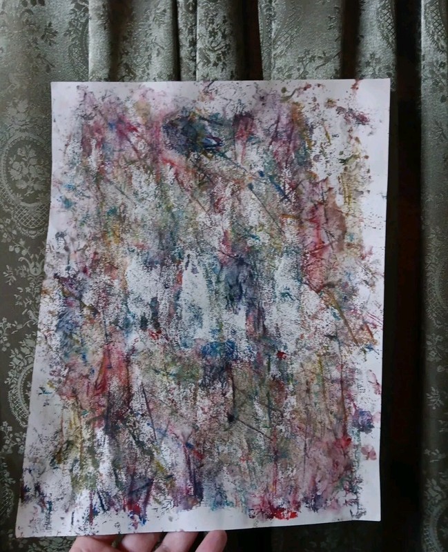 Vintage Painting On Paper Contemporary Art Informel Brut Gutai Tachisme Signed