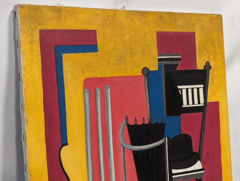 Original Painting (After Leger "Still Life with Umbrella and Melon Hat") 16x13in gallery
