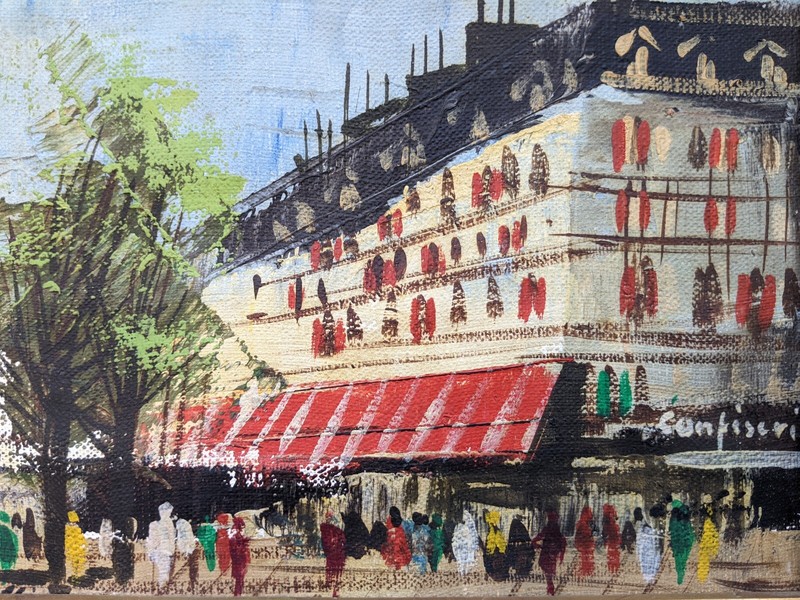 Original Impressionism Art Paris Oil Painting On Canvas Framed 13"x15" gallery