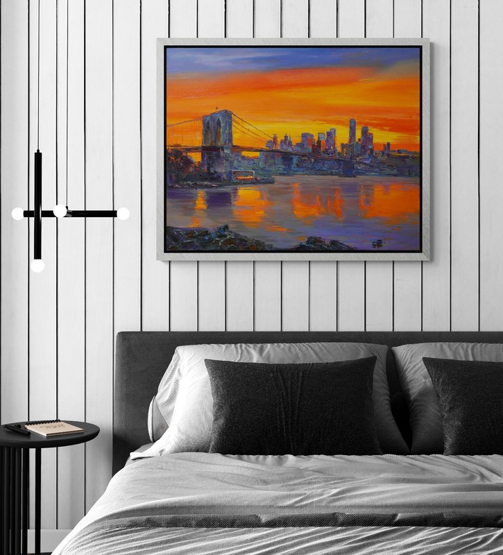 Brooklyn Bridge painting IMPRESSIONISM original art Oil canvas by A Onipchenko gallery