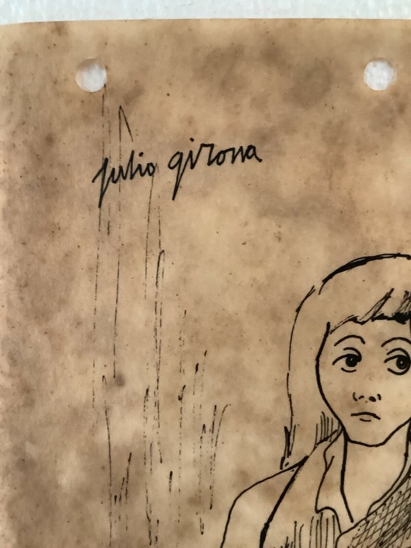 Drawing by Julio Girona. Jeune, 1945. Ink on paper. Original signed gallery