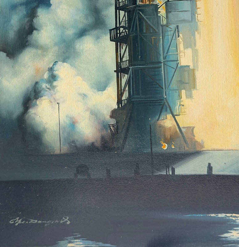 NASA Space Shuttle Launch - 20x24 inch oil on Stretched canvas painting gallery