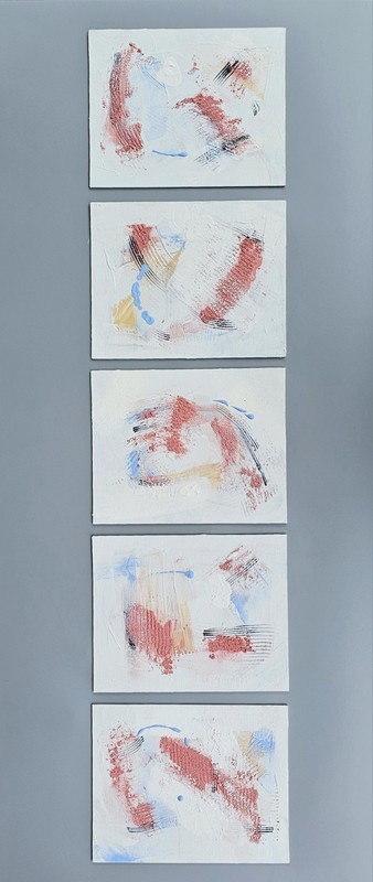 Abstract Textured Sand Paintings Modern Beach Home Decor Wall Art Set 5 Pcs 8x10 gallery