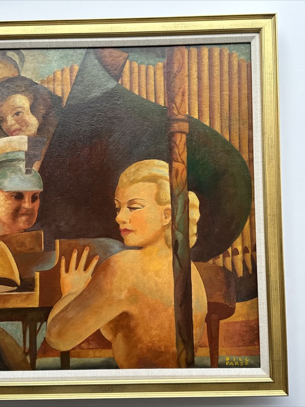 HISTORY PAINTING PORTRAIT BLACK AMERICANA MUSICIAN BILL PARSE WPA ERA ART DECO gallery