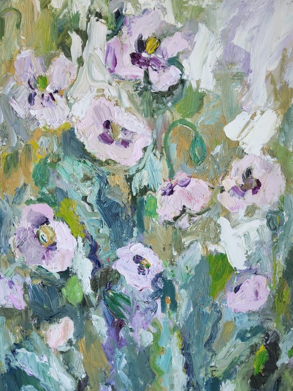 Floral Abstract Impressionist Swedish Painting by Bente Bjerregaard gallery