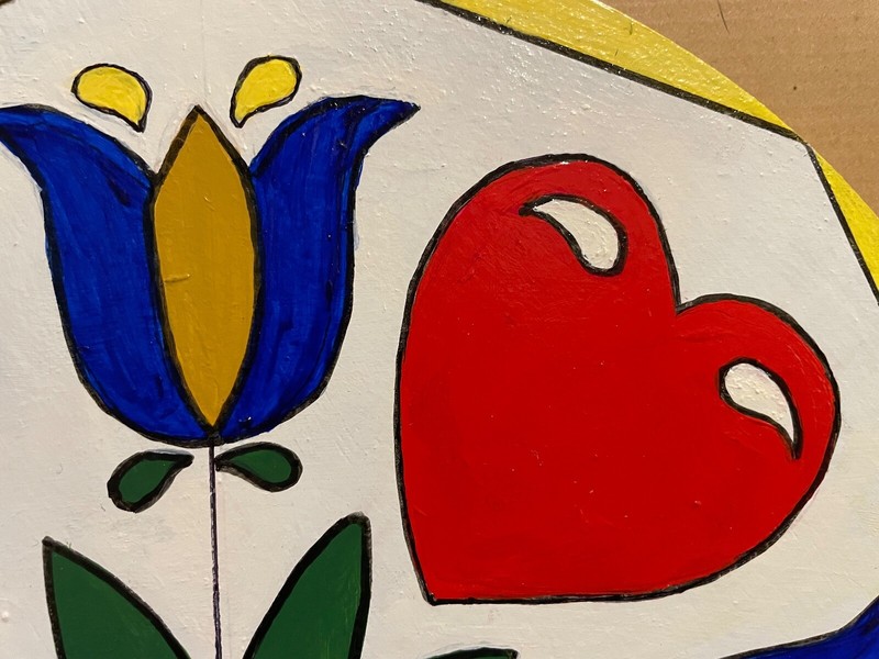 10" "Joy & Prosperity" PA Dutch Folk Art Sign.....Acrylic Painting on Wood gallery
