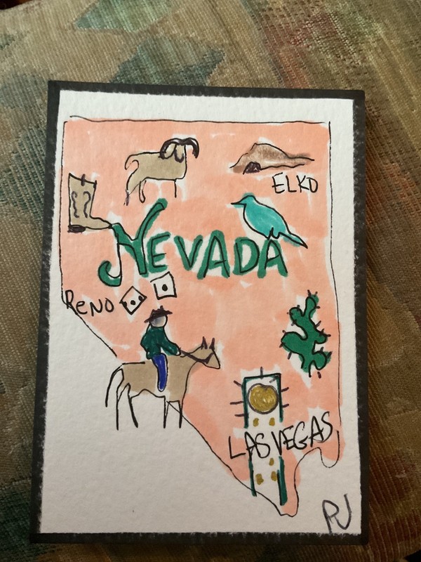 ACEO watercolor art by PJ, art card 2.5 x 3.5: Nevada. gallery