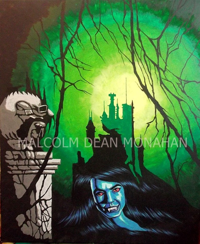 VAMPIRE GOTHIC PAPERBACK BOOK STYLE ART ACRYLIC STRETCH CANVAS PAINTING