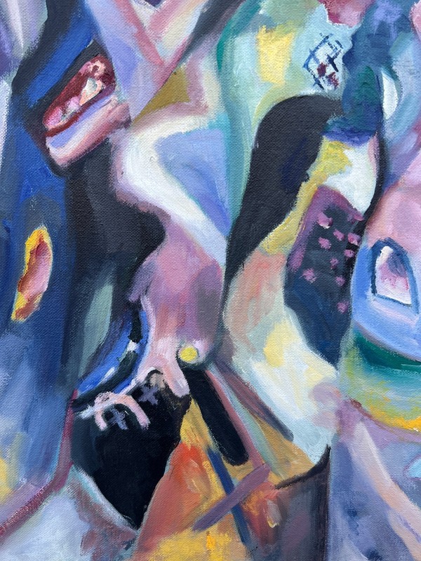 Wassily Kandinsky Abstract Oil Painting on canvas signed and stamped 20 x 28 in. gallery