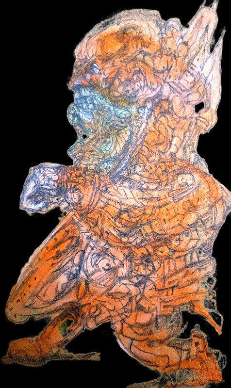Surrealist, Impressionist, pastel drawing -Disturbance