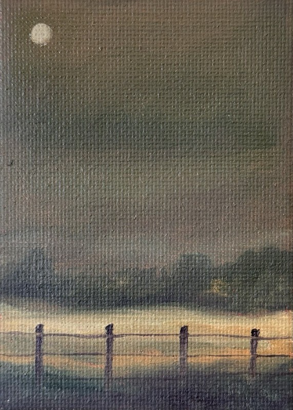 ACEO Original Oil Painting Landscape ATC Art Card Nature Abstract by Emmer Plaxe