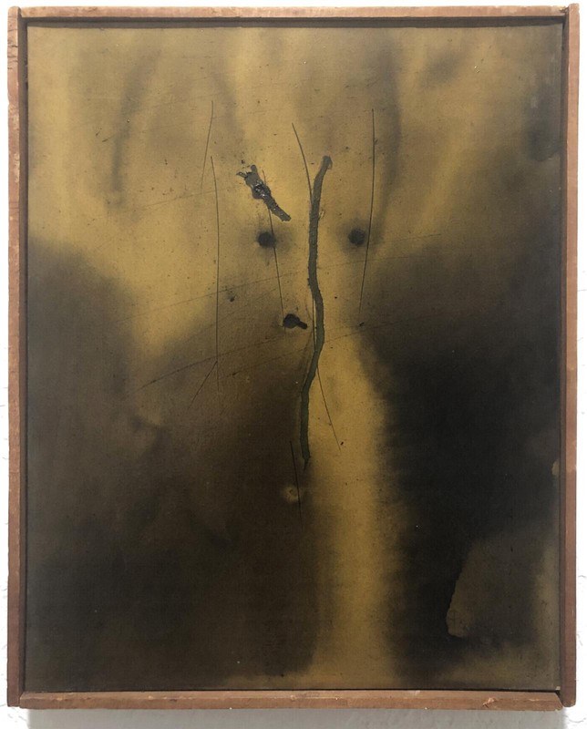 AVANT GARDE Spanish ~ PAIR ABSTRACT PAINTINGS ~ 1961 Listed Artist EXHIBITED gallery