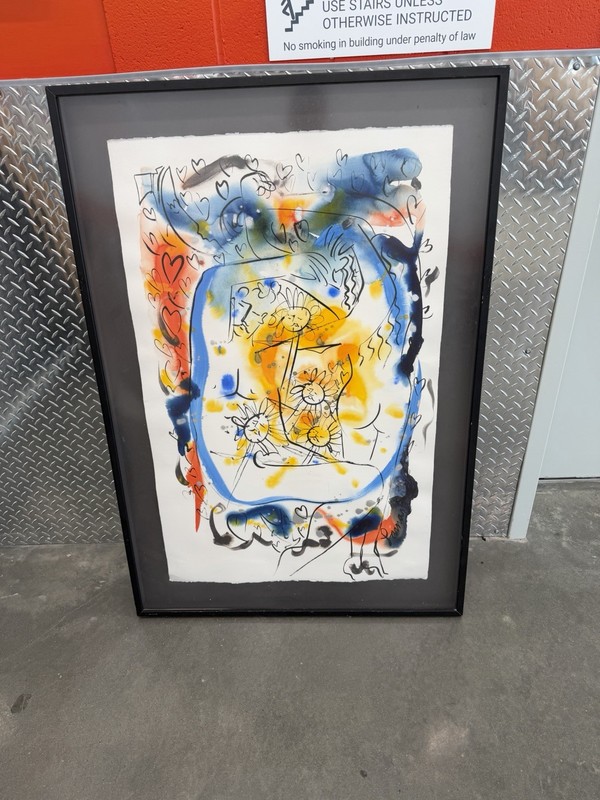 FRAMED ORIGINAL PAINTING signed "LAMAR" (33 x 48 inches)
