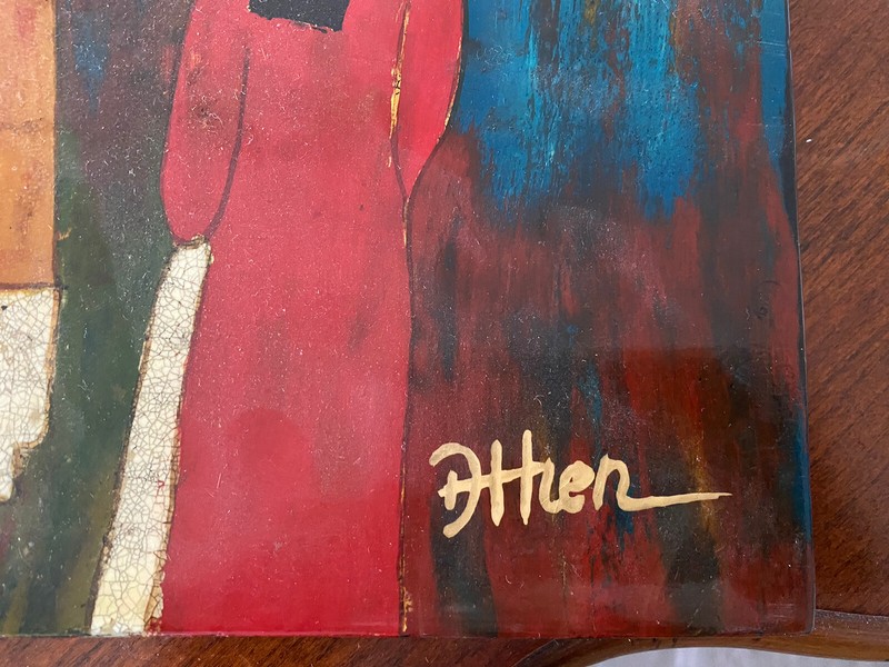 Lacquer Painting on Wood Signed D Hien gallery