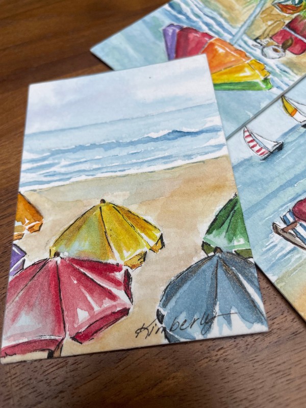 ACEO Original Beach Scene Watercolor by Kimberly Tyson gallery