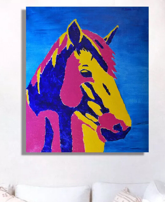 Mark Little, Authentic, Original 72” X 60” Acrylic, Abstract, POP Art, Giant