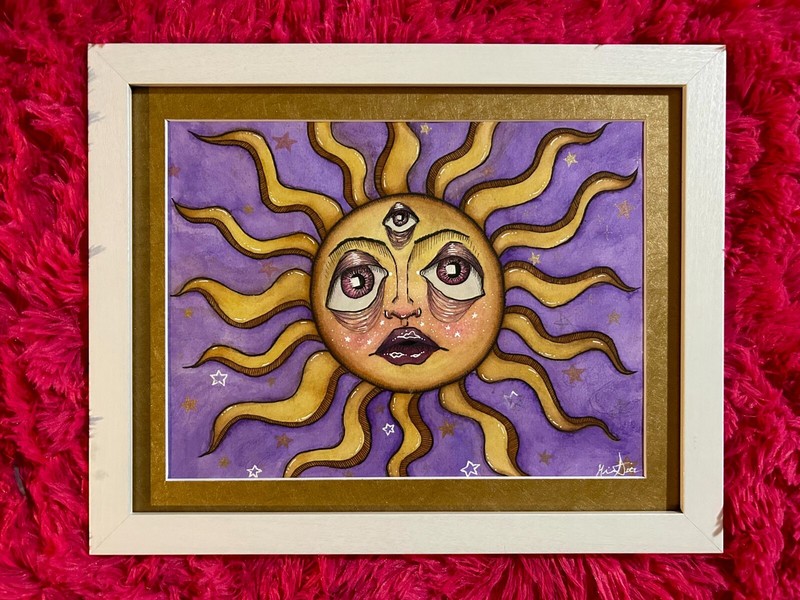 "Cosmic Connections" Original Acrylic Painting by Randi Skorupski 11" x 14" gallery