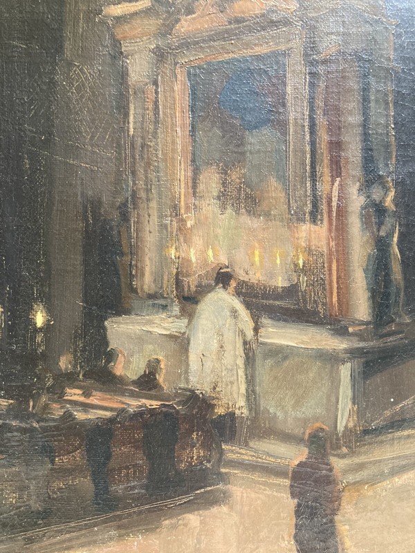 WILLY SCHMIDT-HEUBACH GERMAN IMPRESSIONIST ANTIQUE RELIGIOUS OIL PAINTING gallery
