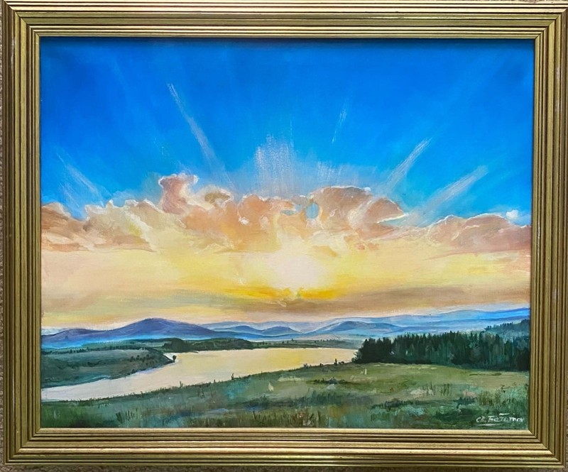 Landscape Painting – Sunrise Ocean View – original