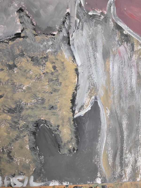 Two Horses in Love #6 Expressive Acrylic Painting Romantic Modern Art gallery