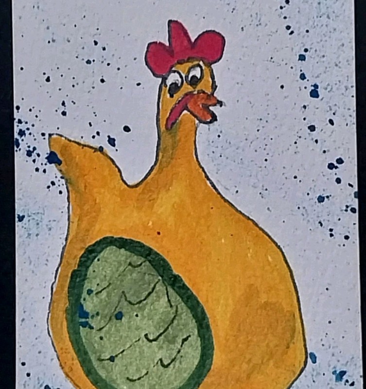 ACEO Original Art Card Painting ATC SIGNED By GAT