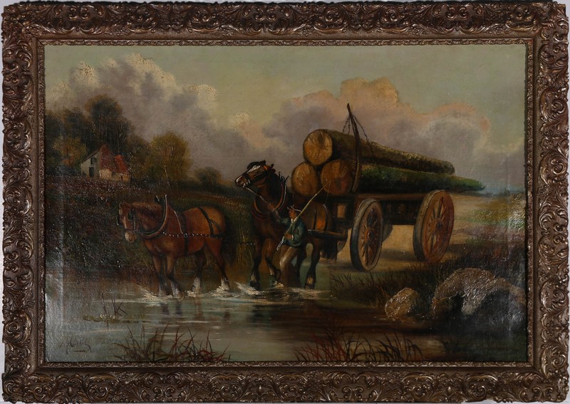 Harden Sidney Melville (1824-1894) – Mid 19th Century Oil, Hauling Timber