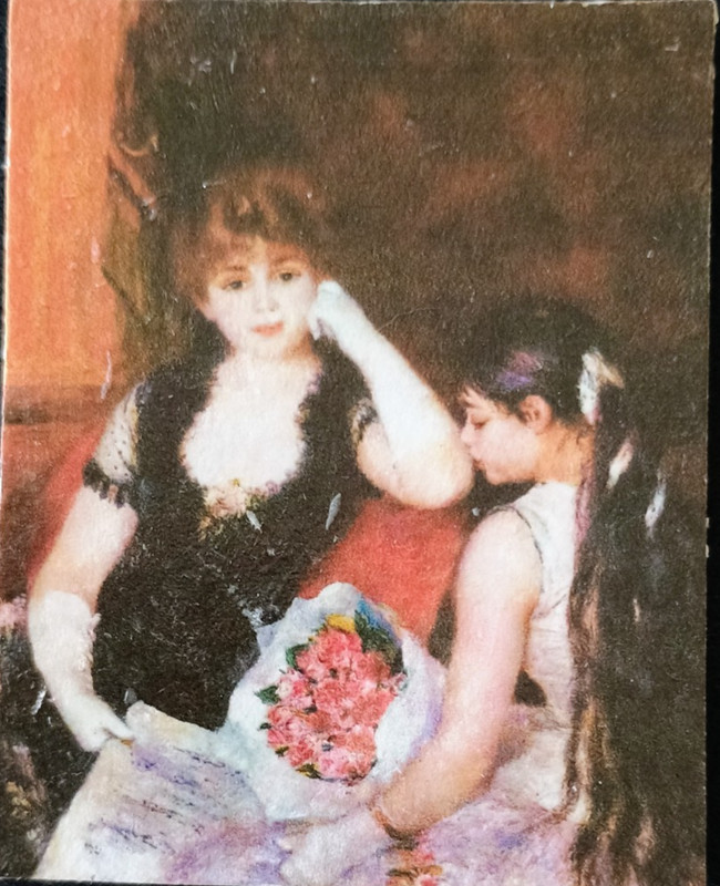 Miniature oil painting Bristol board Hand painted Mother with Child