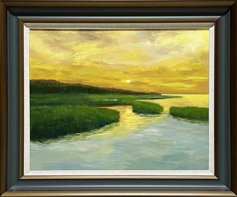 UniqueHomeArt Original Artwork Handmade Painting Wall Art Wood Frame 30in X 26in