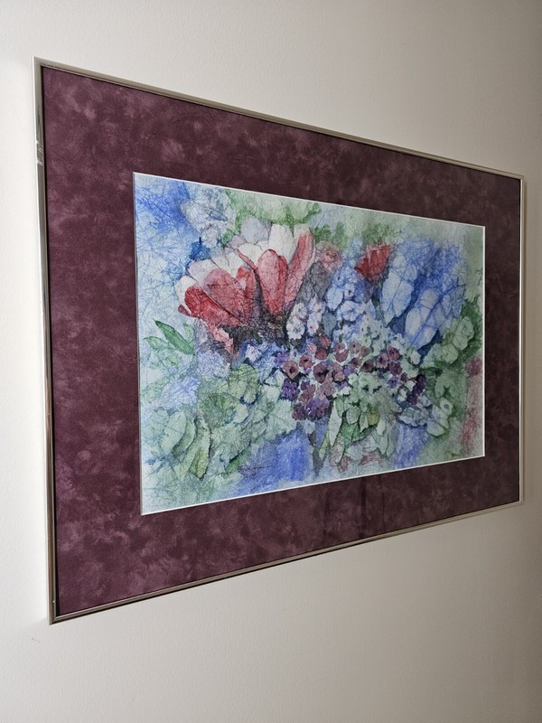 Vintage Original Signed Norma Witherspoon Watercolor Painting 28x21 Framed Art gallery