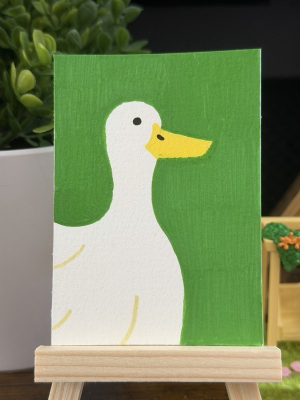 Original ACEO Duck Landscape Nature Acrylic Pretty Collectible Artwork Animal