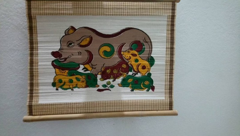 Dong Ho Folk Art Painting Do Mulberry Paper Brown Authentic Vietnamese Tradition gallery