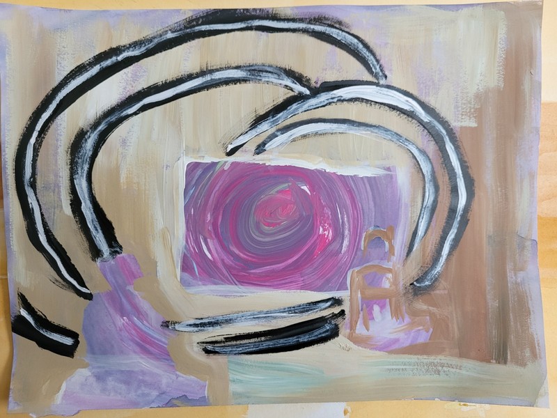 News On Human Mind Vibrant Abstract Expressionism Paper Painting