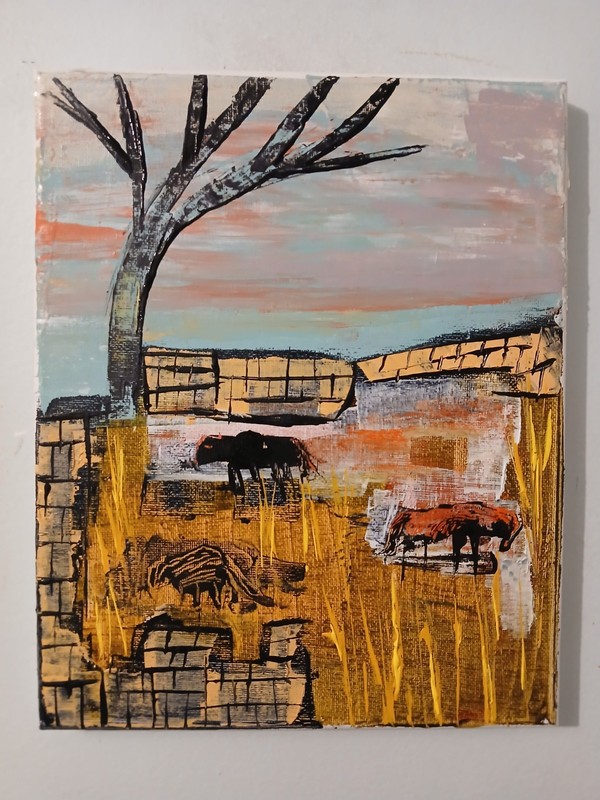original abstract acrylic painting on canvas "Sandhills Stillness" gallery