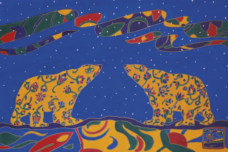 Dawn OMAN » Spring Coat » Canvas Native Art YellowKnife NWT Chipewyan Polar Bear