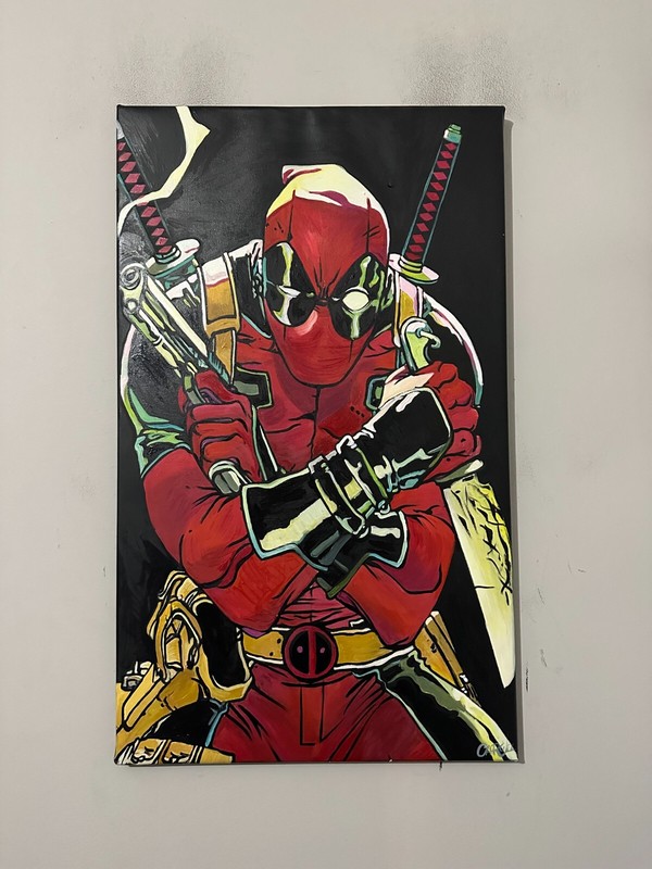 Deadpool Comic 18″ x 30″ Pop Art Painting Chris Cargill