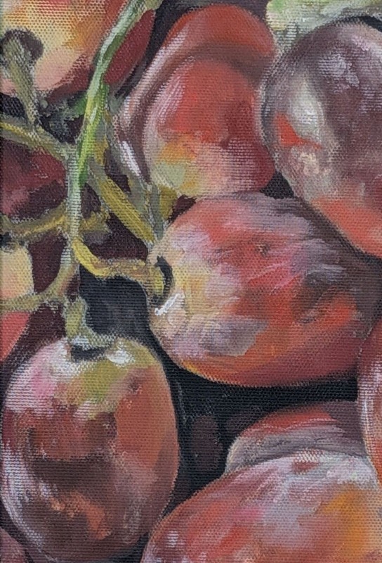 art 118 original oil painting framed Still life 27x19 cm realizm modern grape gallery