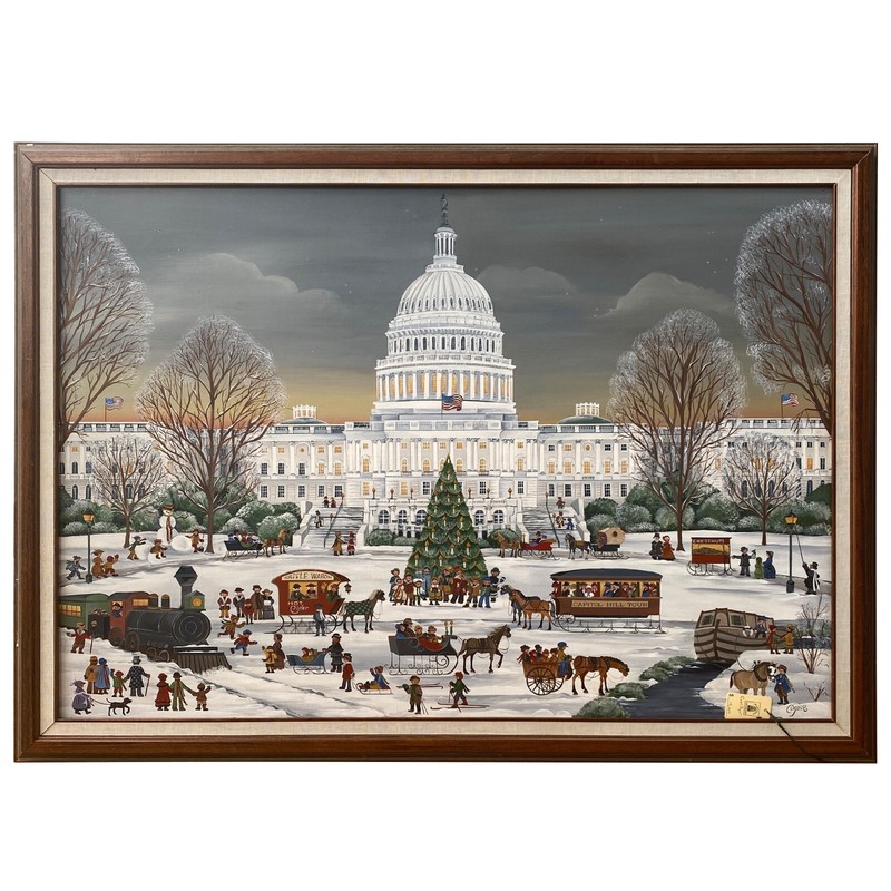 Carol Dyer, «Capitol Sunset” Acrylic on Panel