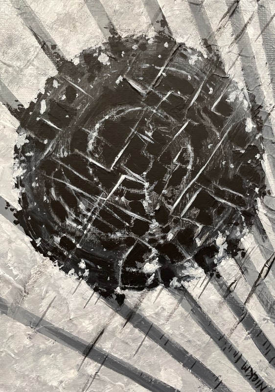 Blotch original 5x7in painting by Nick Mears