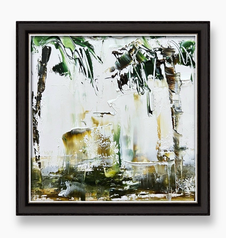 Australian Tropical Light Artwork — Green Palm Abstract Art for Beachy Interiors gallery
